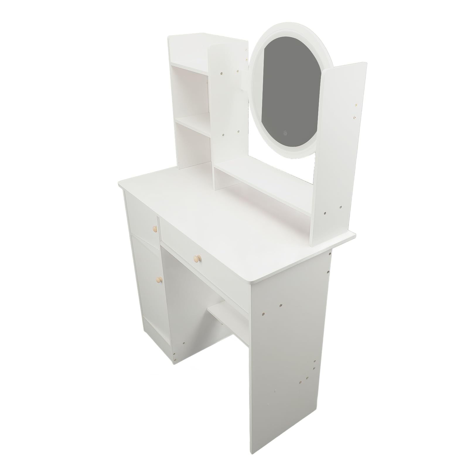Vanity Desk con Specchio e Luci Tavolo da Trucco Moderno per Camera da Letto Dal Design Straordinario con 2 Cassetti