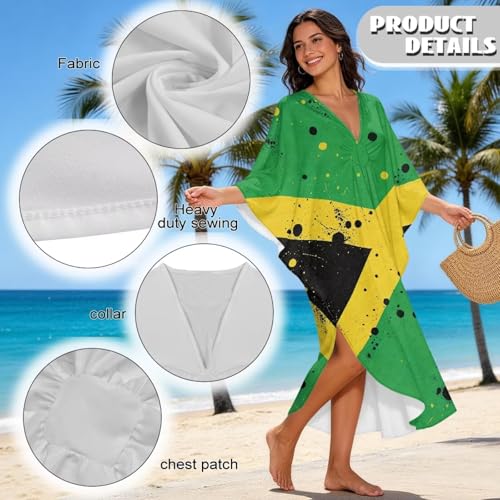 Caftán de verano largo confeccionado con cuello en V para un sofisticado maxivestido de playa 6