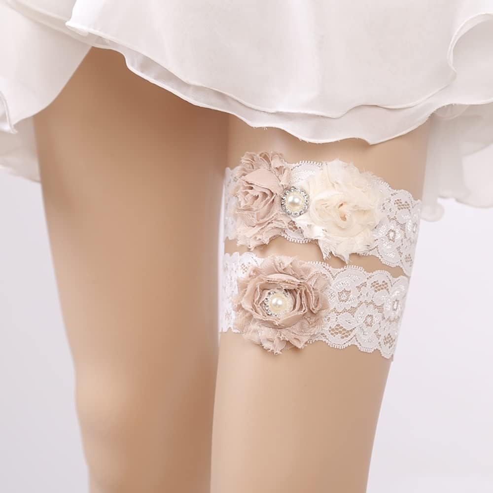 WXYNHHD Women Garters White Female Wedding Garters for Bride Lady Lace Bridal Leg Garters Thigh Rings