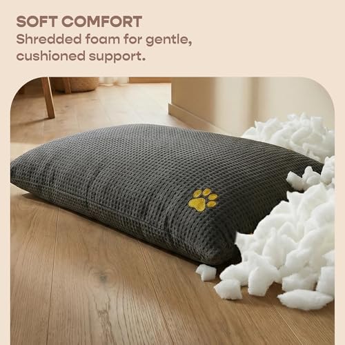 Image of SleepyCat Original Dog Bed | Cozy & Durable Shredded Foam Cushioning | Lightweight & Portable | Scratch, Water & Chew Resistant Fabric | Machine Washable Cover | (Grey, Medium, 36 x 26 inches)