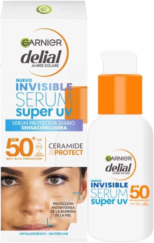Garnier Delial Invisible Super UV SPF50 Beschermserum voor dagelijks gebruik, licht gevoel, 30 ml