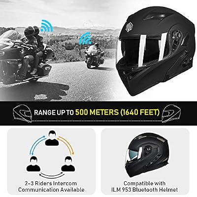 ILM Bluetooth Motorcycle Helmet Modular Flip up Full Face Dual Visor Mp3 Intercom FM Radio DOT Model 902BT/902BT PRO/902BT MAX