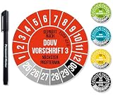 Frank Paperman® 1200x DGUV V3 Prüfplaketten rot 30 mm Durchmesser inkl. Folienstift, Prüfplaketten Nächster Prüftermin, UV-beständig, Hohe Klebkraft, 5 Farben, 2 Größen