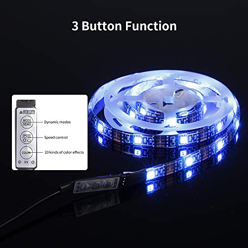 Zwbfu Capa para computador, capa de LED para computador, fita de luz RGB flexível para lâmpada de 5