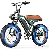 Flydone Electric Bike for Adults,16'/20' Fat Tire 1500W 55+ Miles Full Suspension ebikes for Adults,Bright Headlight Long Seat 20-28mph Commuting E Bike,All-Terrain Electric Dirt Bike for Teens