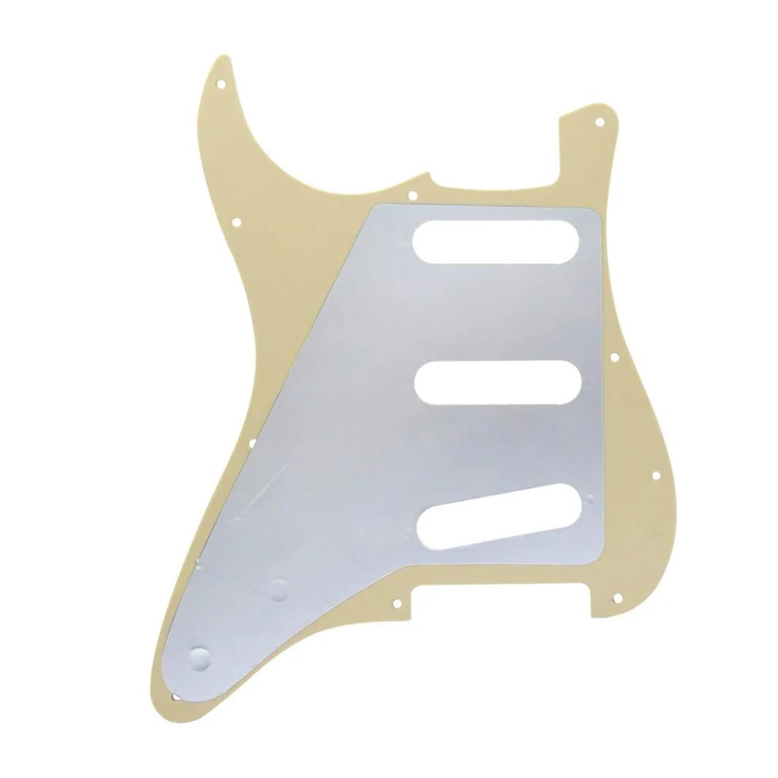 maskownica do gitary elektrycznej Zestaw 11 otworów ST SSS Guitar Pickguard Plate Cream 3Ply & Single Coil Pickup Covers 2T1V Control Knobs Guitar Parts(Closed Pickup Covers)