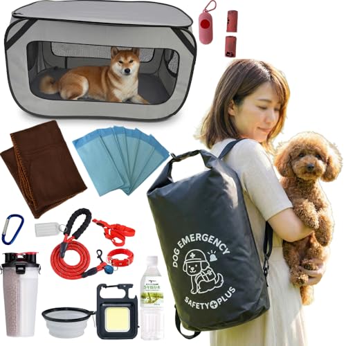 SAFETY PLUS 犬 防災グッズ 防災セット 犬用 防災 ペット 避難グッズ 特大ケージ 災害グッズ 地震対策 非常用持ち出し袋 ペットも一緒に避難 (ブラック) - SAFETY PLUS - 商品画像