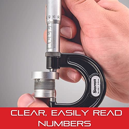 Starrett Outside Digital Micrometer Set with One-Piece Friction Thimble, Satin Chrome Finish and Tapered Frame - Quick and Easy Adjustment, 0-3" Range, .0001" Graduations - ST216AXRLZ