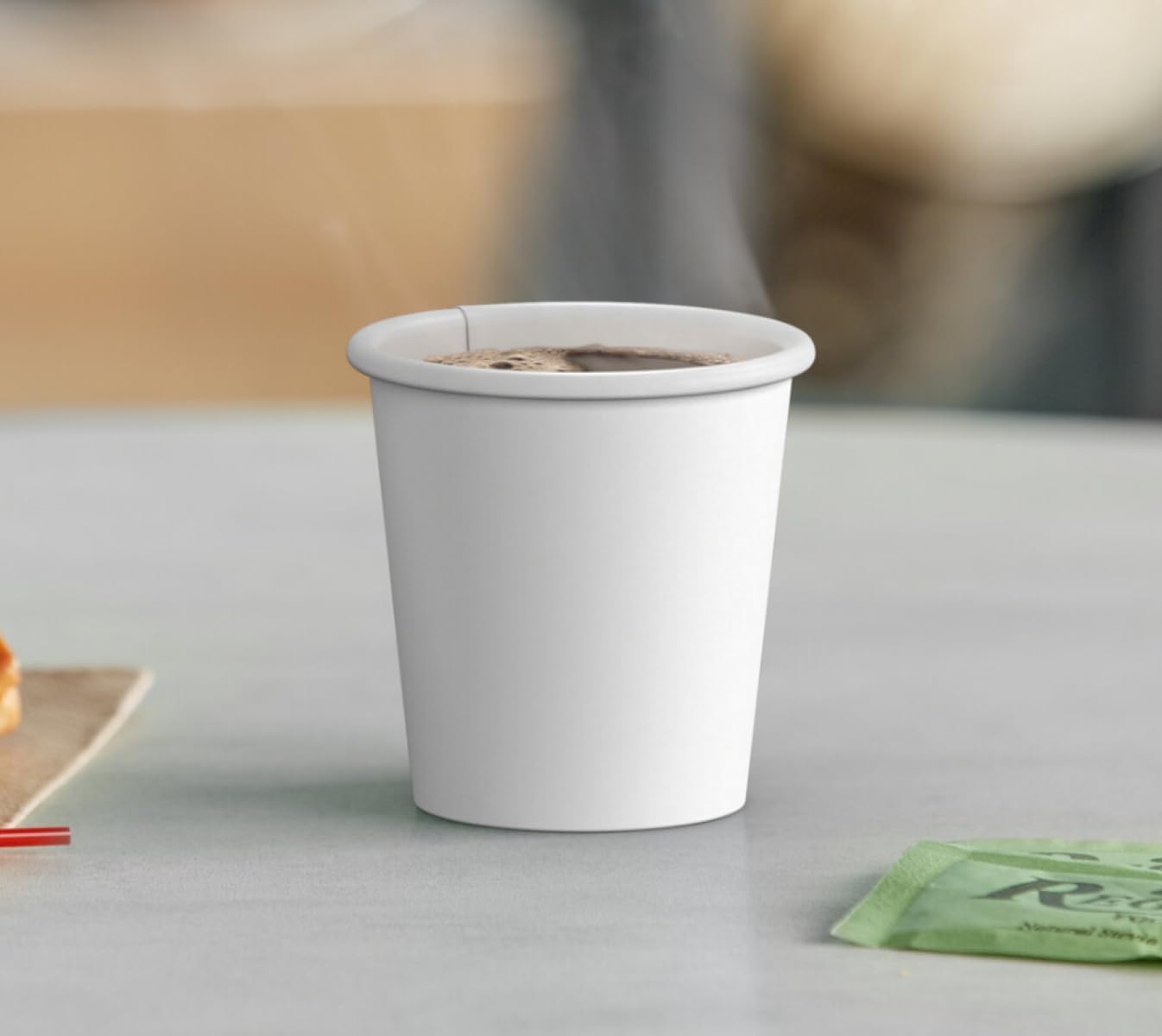 500 X 4oz Single Wall White Paper Cups for Hot & Cold Drinks Premium Disposable Coffee/Tea Paper Cups Perfect for Your Home, Café, Work, Parties or Outdoors (500, 4oz)