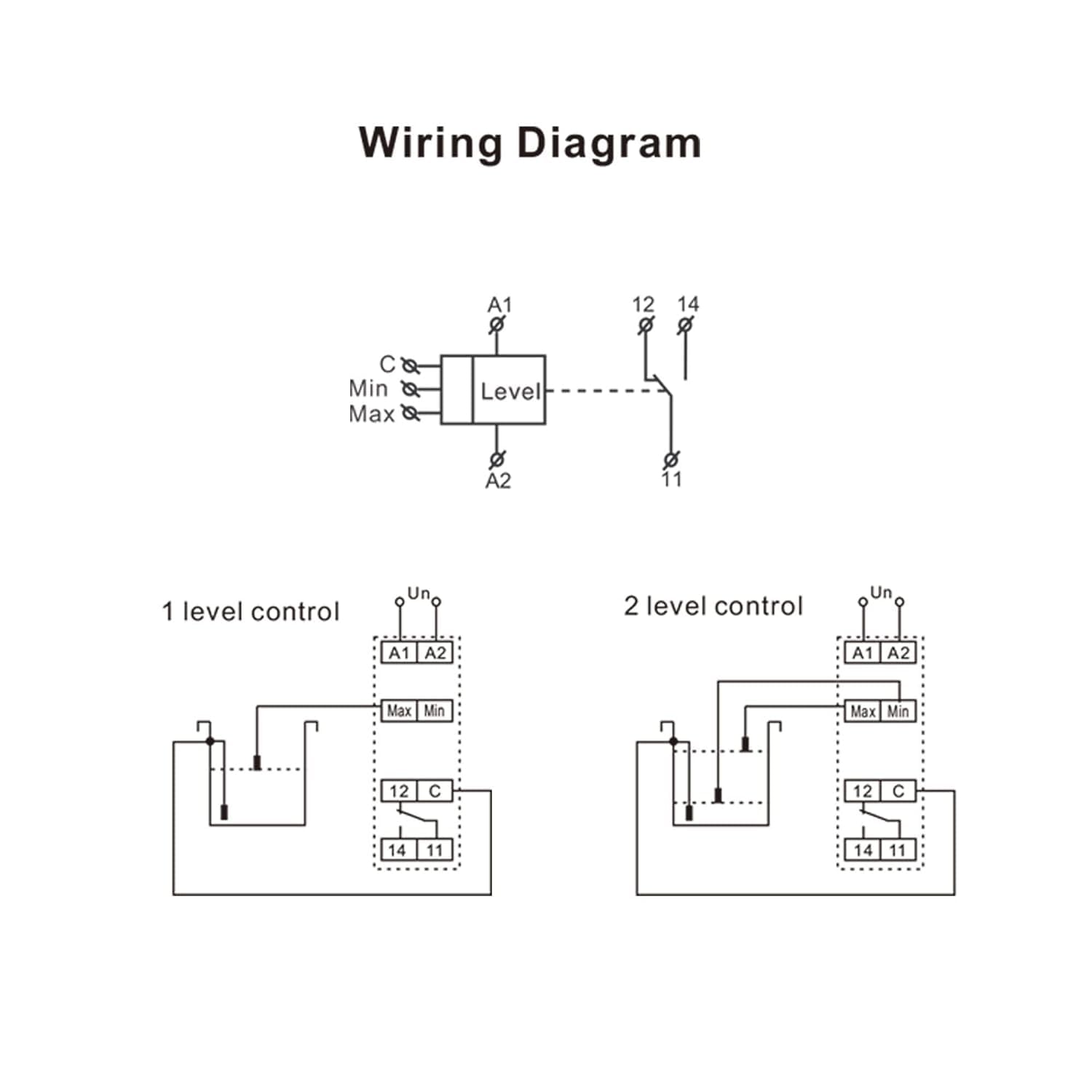 GEYA GRL8-01 Relais de contrôle de minuterie liquide 1SPDT 10A CA/CC 24V-240V avec capteur électronique