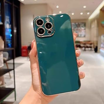 iPhone 14 Case, Simple, Compatible with iPhone 14, Mobile Cover, Cute, Silicone, Stylish, Lens Protection, Smartphone Case, Green
