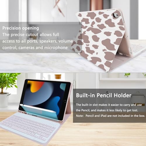 Funda con teclado para iPad 9 generación que evita arañazos y caídas con cristal protector 7