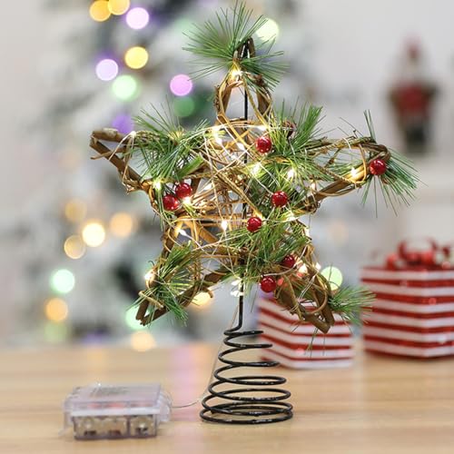 Estrella para árbol de Navidad con luces LED de bajo consumo e iluminación 7