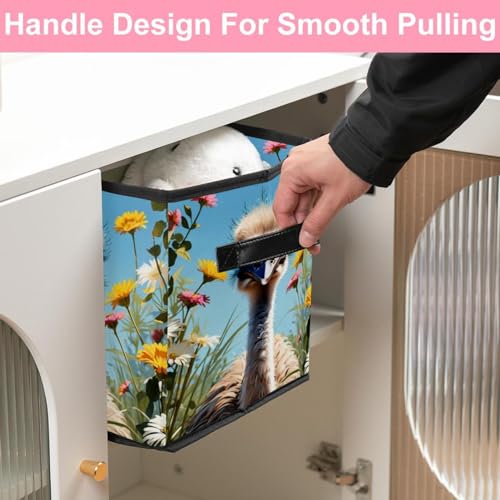Boîte de rangement pliable au design autruche chic et structure robuste - 6