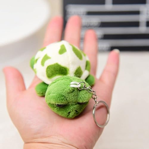 Miniatura 7 de MinLia Llavero de tortuga de animales de dibujos animados Llavero de peluche suave relleno de juguete de peluche llavero bolsa colgante de juguete