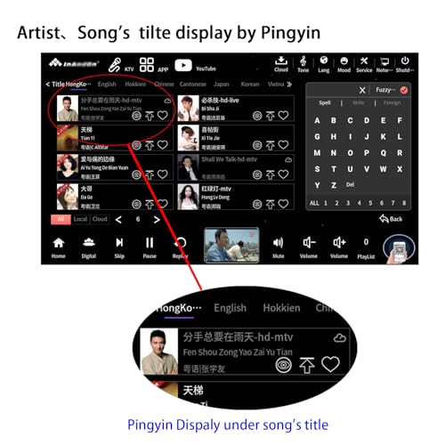 Image of inandonkod New Chinese Karaoke Player 18.5 inch All in one Player LED capacitive Touch Screen Professional Wireless Microphone with Effect Cloud Update Download Song Home Party Karaoke Playback