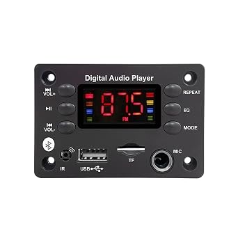 Dc 5V 12V Bluetuth 5.0 Mp3 Wav Ape Decoder Board Hands-Free Car Audio Microphone USaB Tf Fm Radlo Mp3 Music Player Speaker