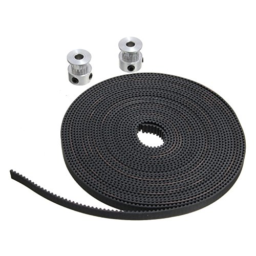 Invento 2Pcs GT2 20T 8mm Bore Pulleys + 2 mtrs GT2 6mm Belt 3D Printer CNC Reprap Set