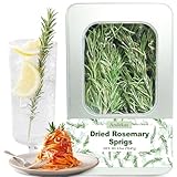 30–35PCS Dried Whole Rosemary Sprigs, 2.5oz Natural Spices in Clear-Window Tin, 7' Air-Dried Rosemary for Cooking, Baking, Tea, Gift & Aromatic Crafting