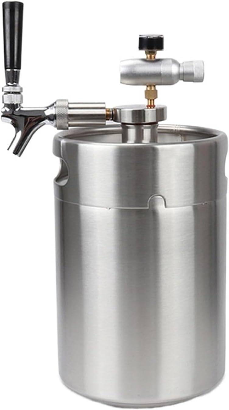 1pc Beer Keg Dispenser,5L Mini Beer Barrel & Keg Spear & Beer Faucet Tap & Co2 Charger,Homebrew Beer Kit