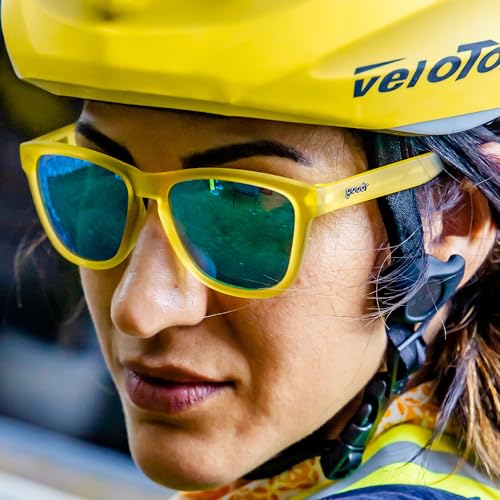 goodr Swedish Meatball Hangover Polarized Sunglasses for Men & Women, Yellow Translucent Frames with Blue Reflective Lens, UV400 Protection, No Slip4