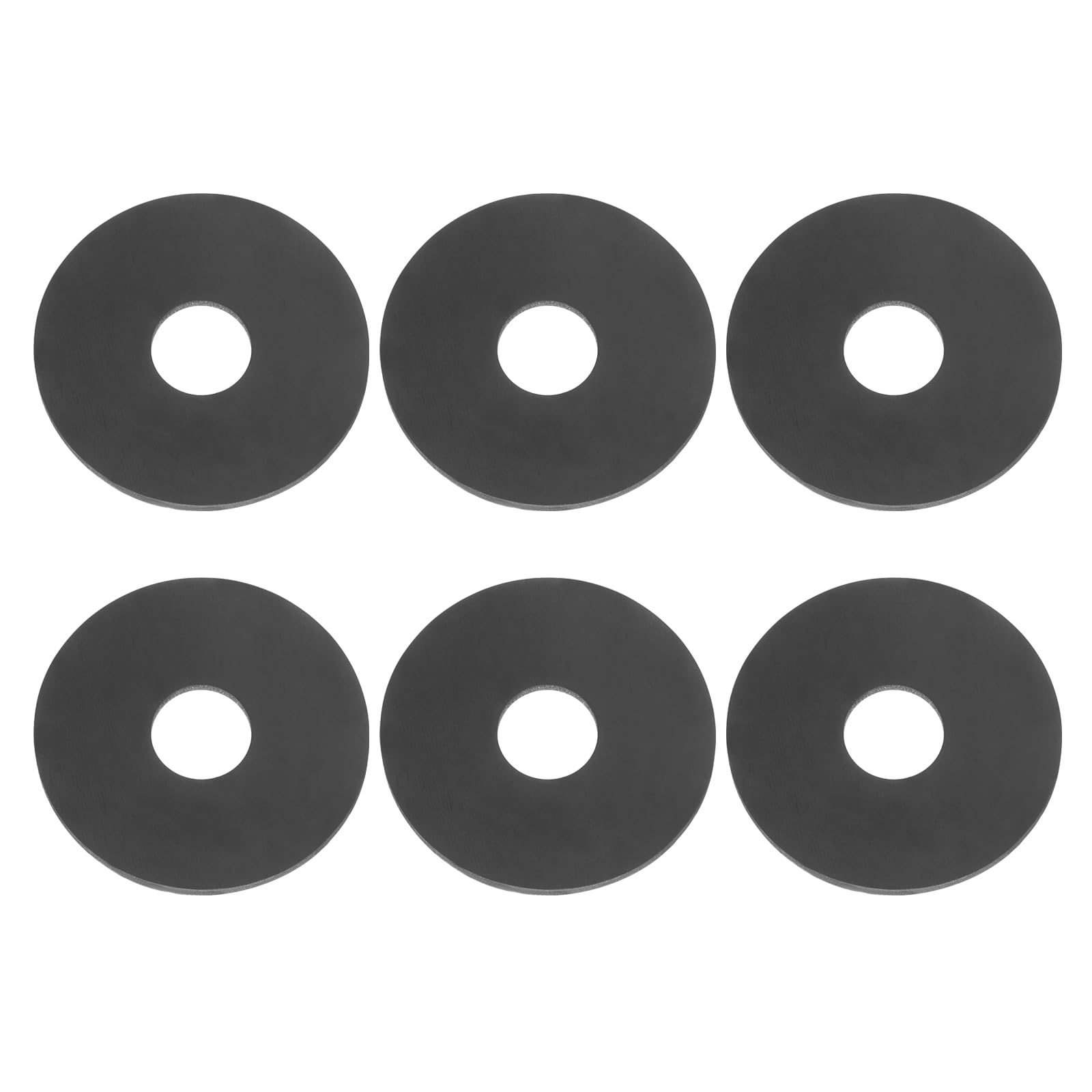 PATIKIL M12 Silicone Flat Washer, 6 Pcs 12mm ID 40mm OD Plain Washer Grommets O-Ring Sealing Gasket Spacer for Faucet Pipe Water Hose Shower Door Handles, Black