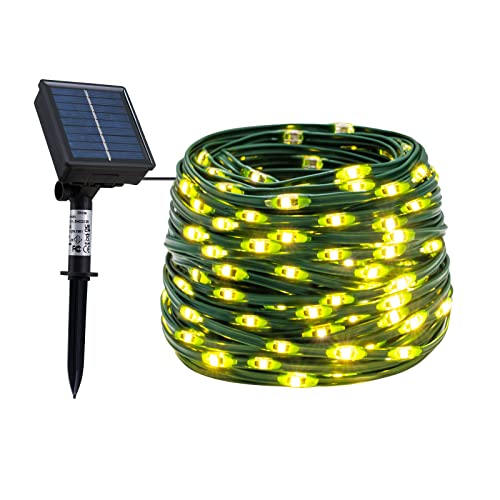 shinar Guirlande lumineuse solaire d'extérieur - 200 LED - Étanche IP67 - 8 modes d'éclairage - Fonctionne à l'énergie solaire - Pour jardin, cour, terrasse, mariage, Noël (200 LED blanc chaud) Cover