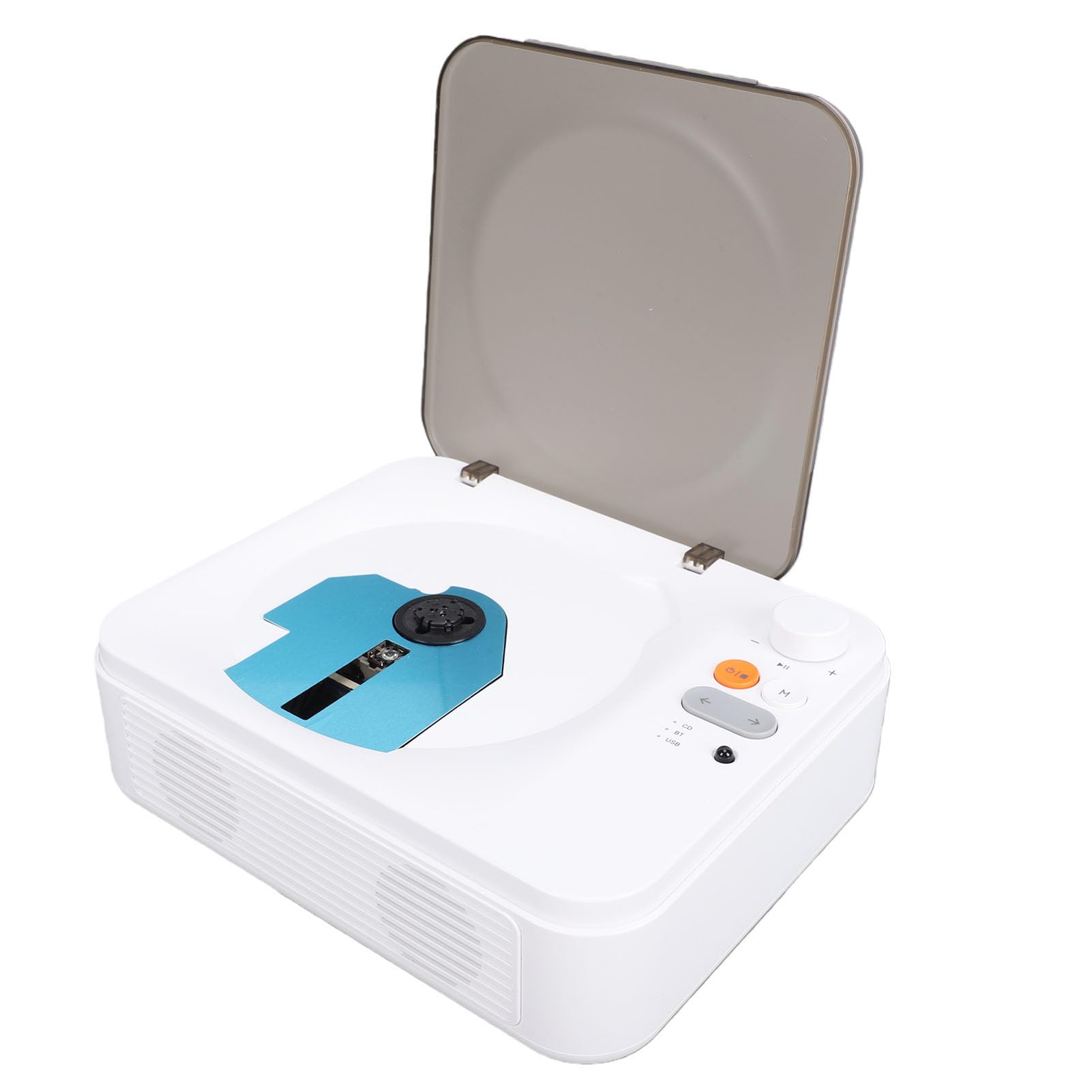 Lettore CD Bluetooth, Lettore CD Desktop retrò Portatile con Doppio Altoparlante, Personale Wireless per Casa e Ufficio, Telecomando, USB, AUX, Batteria da 2600 MAh