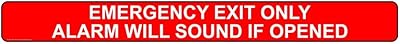 ComplianceSigns.com Emergency Exit Only Alarm Will Sound If Opened Safety Label Decal, 24x2 inch Vinyl for Enter/Exit