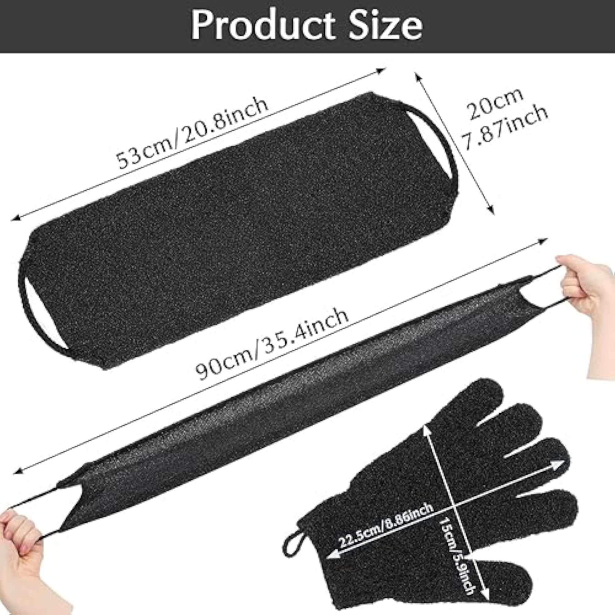 Exfoliating Back Scrubber Bath Gloves Set