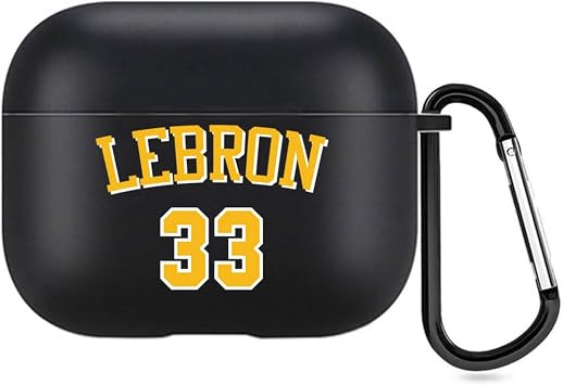Custom 2 Sides Case Compatible with Apple Air Pods 3rd Generation 2021, Personalized Jersey Sport Style Cover with Your Own Names & Numbers Black