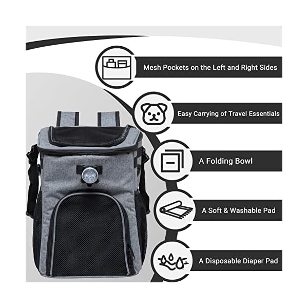 Himiway-Foldable-Dog-Bike-Basket-Breathable-Dog-Basket-for-Bike-Safe-and-Easy-Dog-Bike-Carrier-Backpack-Comfy-Padded-Shoulder-Strap-pet-Carrier-for-Bike-with-2-Open-Doors-for-Small-Medium-DogsCats Himiway Foldable Dog Bike Basket