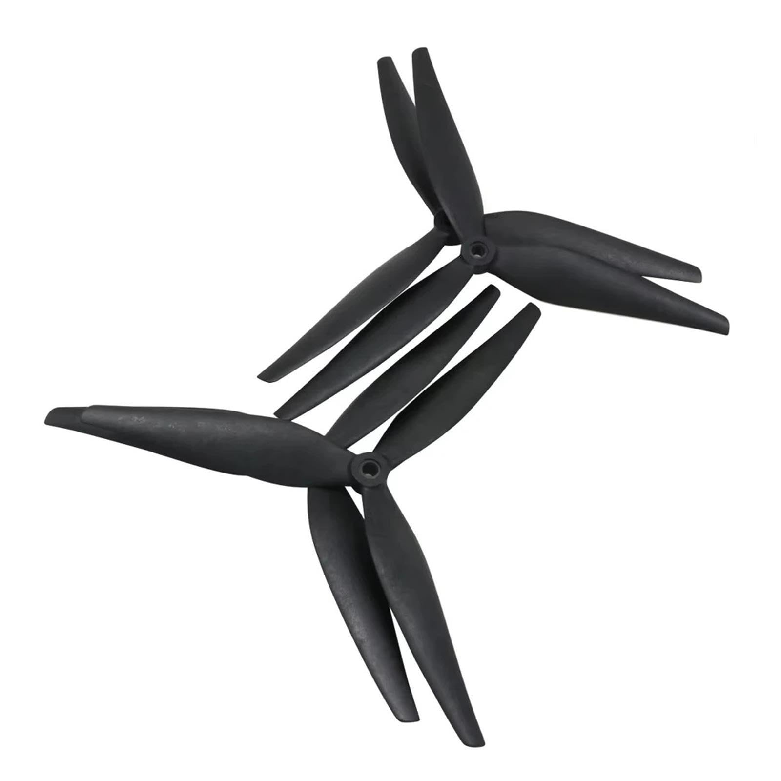 2 paia elica nera in nylon rinforzato carbonio a 3 pale