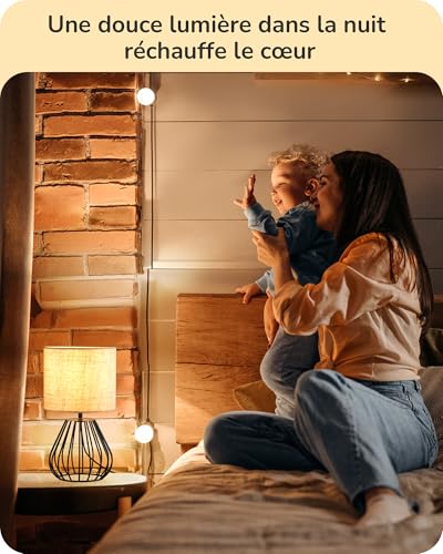 Lampe de chevet LED abat-jour lin beige 2700K EDISHINE