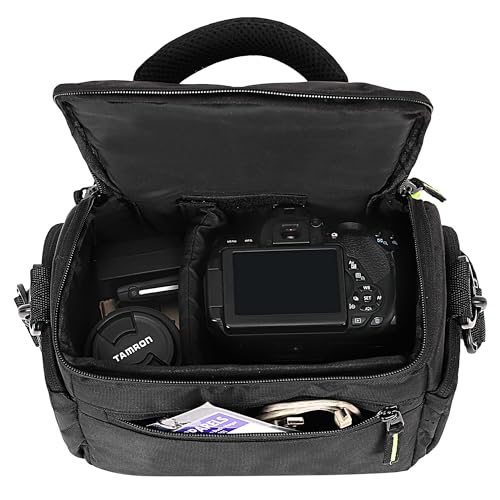 Image of Compact Captura Pro 0297 Camera Bag for DSLR & Mirrorless - Fits Nikon, Canon, Sony - Camera Bag for Travel - Shockproof Sling Case for Lens - Water-Resistant (Black Green)
