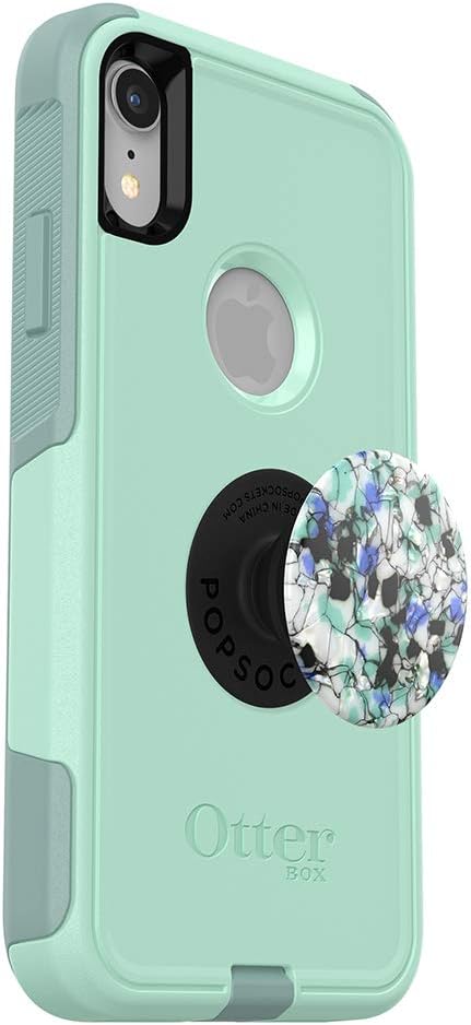 Bundle: OtterBox COMMUTER SERIES Case for iPhone XR - (OCEAN WAY) + PopSockets PopGrip - (SERPENTINE GRANITE)