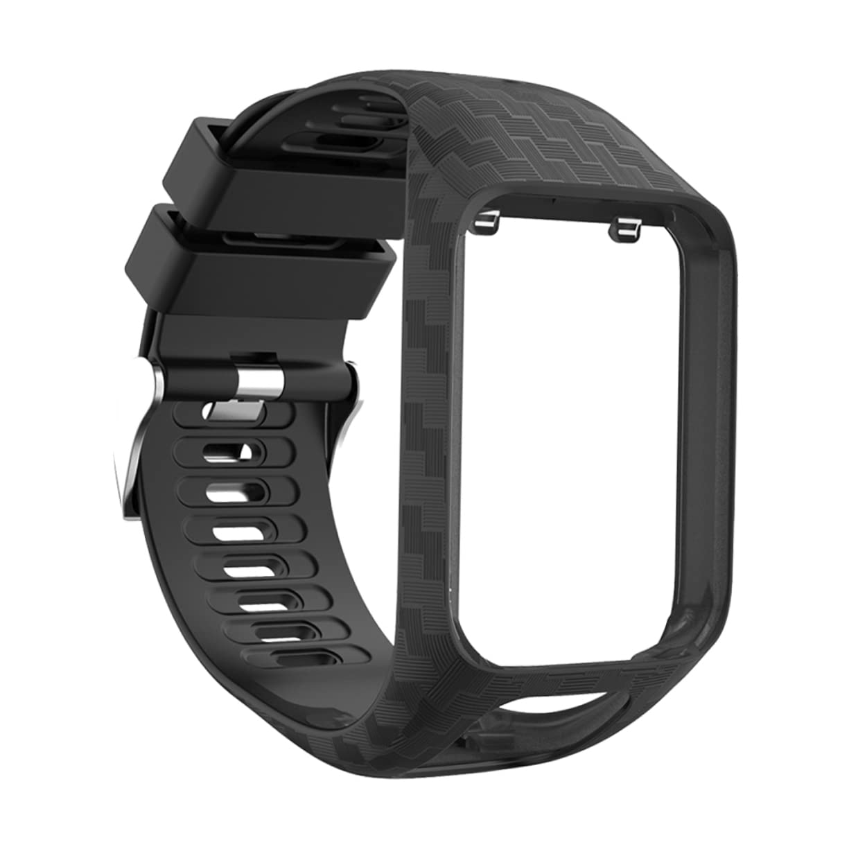 Uonlytech 2piezas Correa De Reloj De Silicona Para Series Compatible Color Negro Fácil Instalación y Comodidad