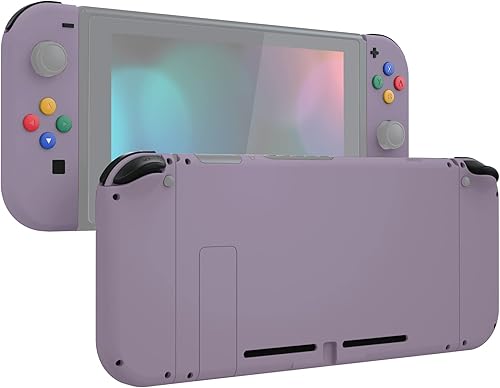 eXtremeRate Soft Touch Grip Backplate for Nintendo Switch Console, NS Joycon Handheld Controller Housing with Colorful Buttons, DIY Replacement