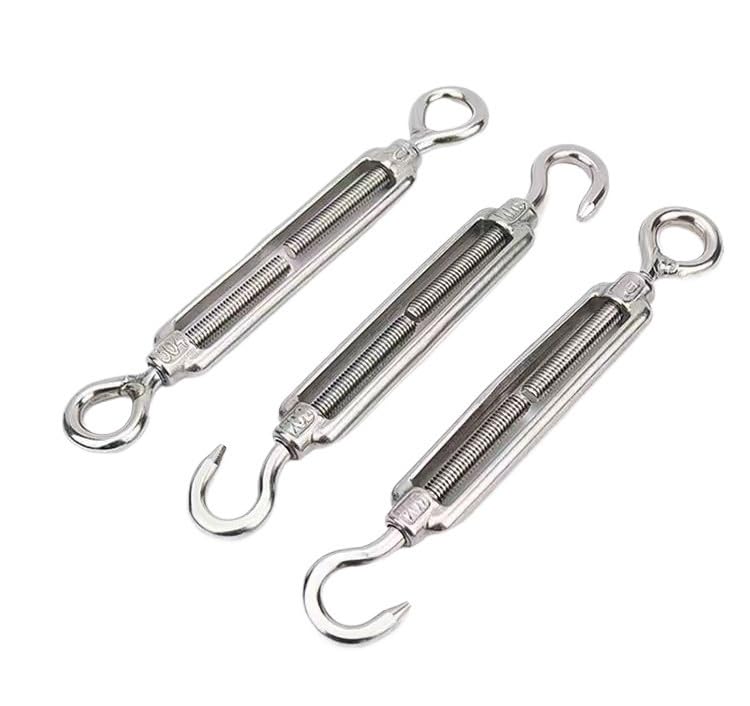 Turnbuckle Wire Tensioner, 6 piezas M6 Acero Inoxidable 304 Gancho y Tensores Ajustables para Cable para Plantas Trepadoras Kit de Tensor (M6 0j) miniatura 3