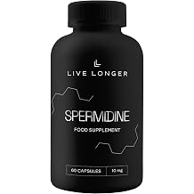 Spermidine 10mg   60 Capsules   2 Month Supply   High Strength Spermidine Supplement   Cellular Support   Triggers Autophagy, Promotes Longevity, Improves Sleep & Heart Health   Vegan