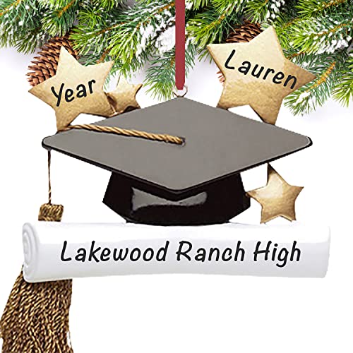 Personalized Graduation Ornament 2022 – Polyresin Graduation Scroll And Cap Ornament – Class Of 2022 Ornament – Unique Graduation Gifts – Cap Decorations For Graduation – School, Teacher Ornament #TOP1