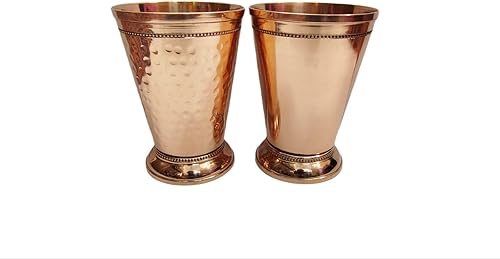 Miniatura 2 de Bona fide - Juego de 2 vasos de cobre puro martillado  Taza de cobre del viajero para servir agua  Para beneficios para la salud ayurveda combo de 2