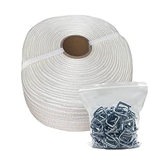 Heavy Duty 1/2" x 3800Woven Cord Strapping Roll and 100 Galvanized Cord Strapping Buckles