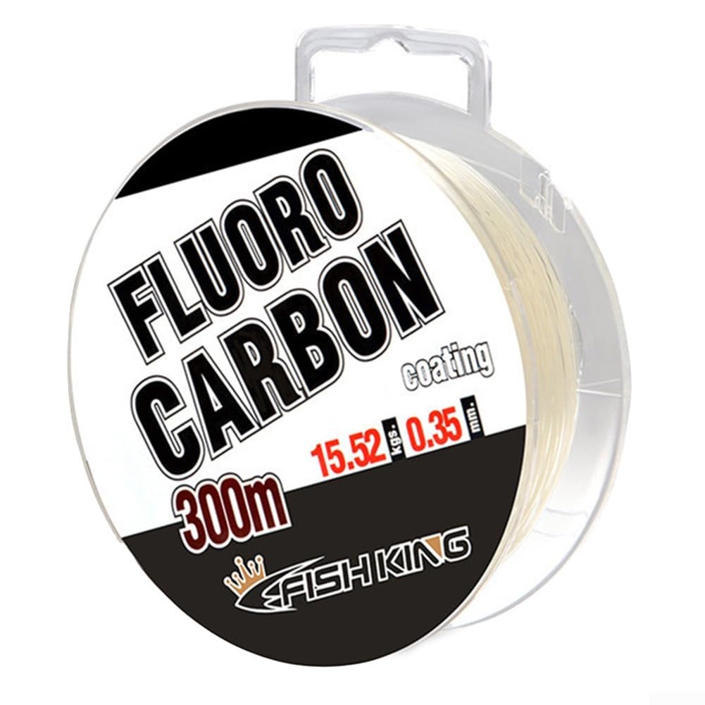 Lenza da pesca in fluorocarbonio, 300 m, invisibile, in fibra di carbonio, per acqua dolce e salata, resistente all'abrasione, filo per lenza da 0,3 a 0,5 mm