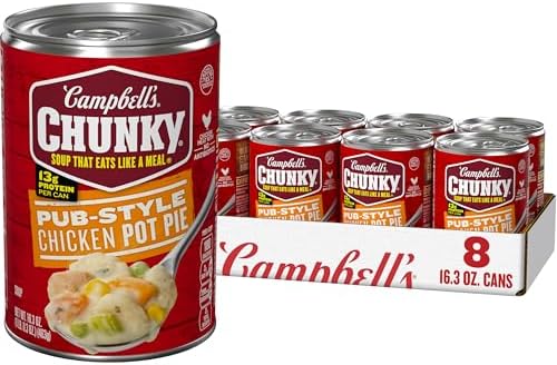 Campbell’s Chunky Soup, Pub-Style Chicken Pot Pie Soup, 16.3 oz Can (Pack of 8)