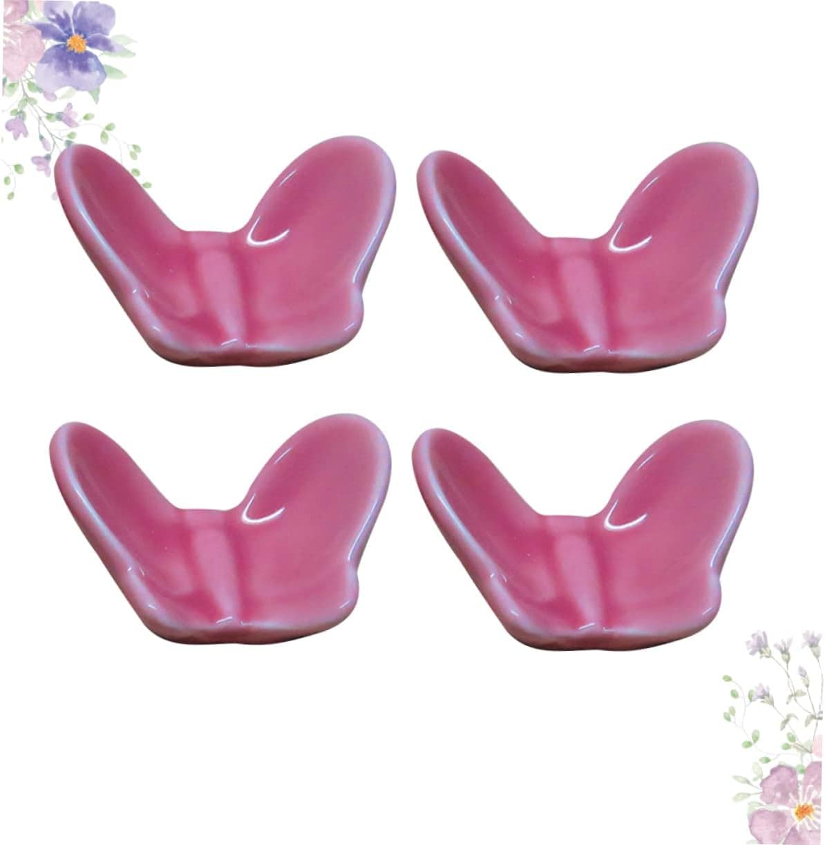 MRKU Repose-Baguettes, Support pour Baguettes de Restaurant, Lot de 4, Rose, Coussin de Bureau