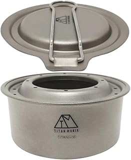 TITAN MANIA(チタンマニア) アルコールストーブ チタン製 軽量 頑丈 シングルコンロ バーナー コンパクト ポータブル キャンプ アウトドア ソロキャンプ アウトドア キャンプ用品 (アルコールストーブ)