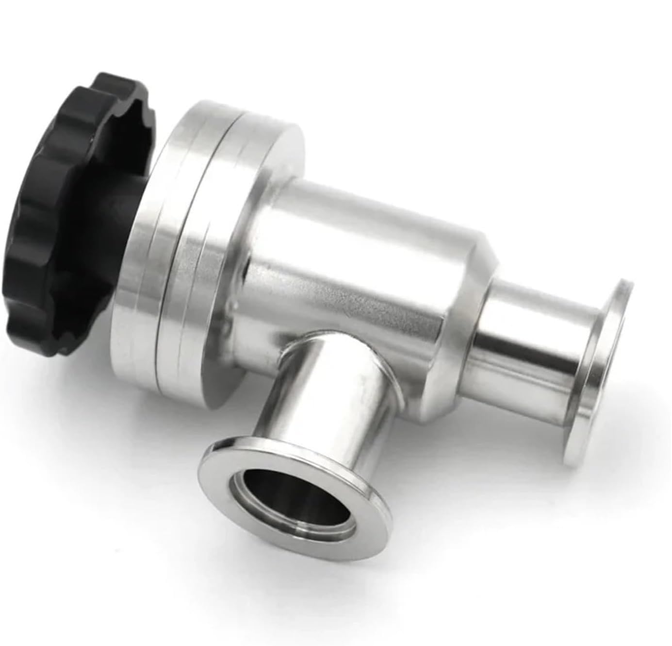 Válvula de ángulo de aleta de alto vacío manual tipo L de acero inoxidable for control de flujo de aire - Compatible con bridas KF16, KF25, KF40, KF50(KF25)