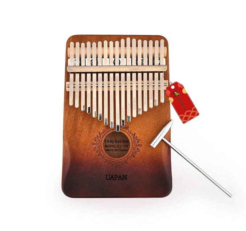 UAPAN Kalimba 17 Keys Thumb Piano with Arm Rest, Peach Blossom Wood Finger Piano-image-4