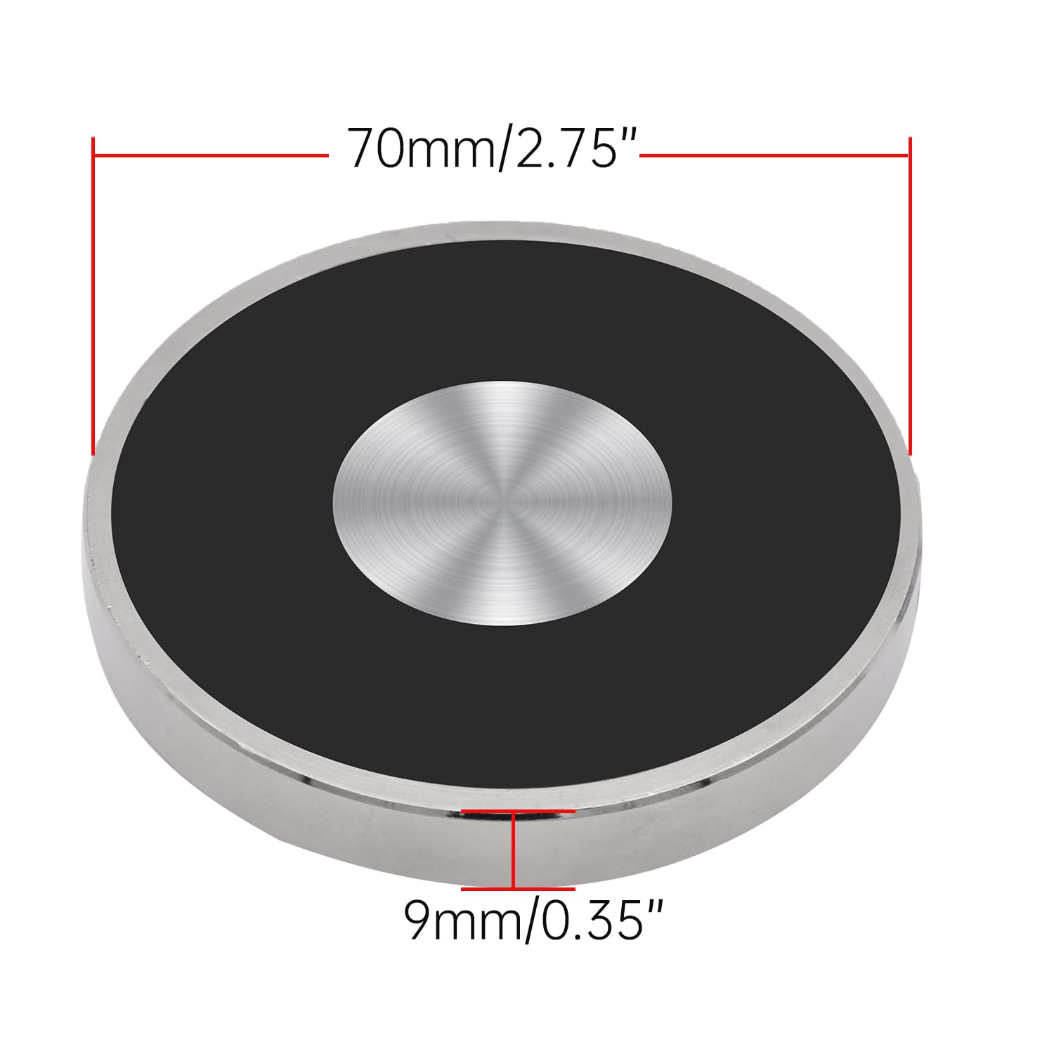 Elektromagnet, 24±2V Betriebsspannung, Der maximale Saugwert beträgt 25Kg/245N, 70 x 9mm Der runde Saugnapf Elektromagnet